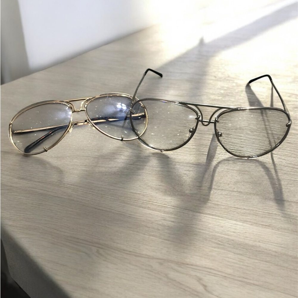 Stylish Over-sized Gold and Silver Aviator Sunglasses